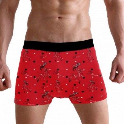 Boxer Briefs Men's Boxers Briefs Men Boxer Shorts Mens Trunks Tropical Surfing with Palm Trees - Polka Dot Gypsy Dancing Flam...