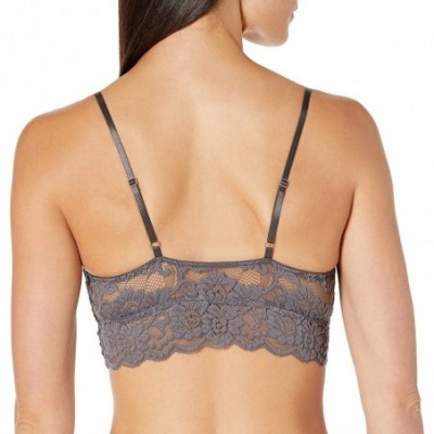 Bras Women's Lace Padded Bralette (for A-C cups) - Charcoal Grey - CI12O1E8CV7