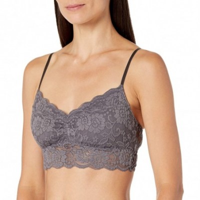 Bras Women's Lace Padded Bralette (for A-C cups) - Charcoal Grey - CI12O1E8CV7