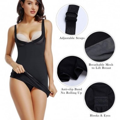 Shapewear Full Slips for Under Dresses Women Tummy Control Shapewear Slip Seamless Slimming Body Shaper Slip - Black - CD195W...