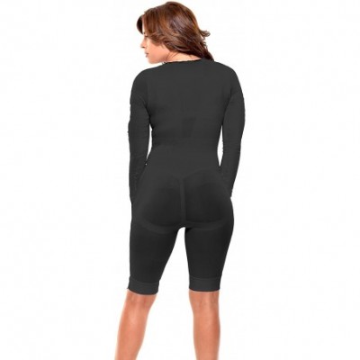 Shapewear Mid-Thigh Arm Control Bodysuit. Full Body Shaper with Arm Shapewear (Black- Medium) - Black - CE1950YU7U2