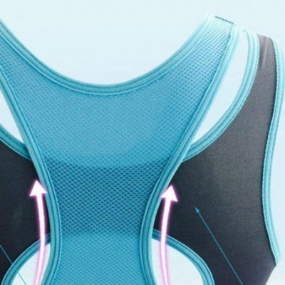 Bras Women Wireless Sports Bra with Front Zipper Middle Impact Seamless Active Yoga Bra - Blue - CF193MS39SG