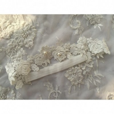 Garters & Garter Belts Wedding Flower Garter Bridal Pearls Garter Bridal Garter G07 - Ivory - C4189NKDT7K