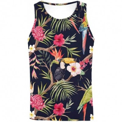 Undershirts Men's Muscle Gym Workout Training Sleeveless Tank Top Floral Vintage Paisley Flower - Multi8 - C219DLMRHTL