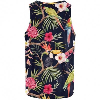 Undershirts Men's Muscle Gym Workout Training Sleeveless Tank Top Floral Vintage Paisley Flower - Multi8 - C219DLMRHTL