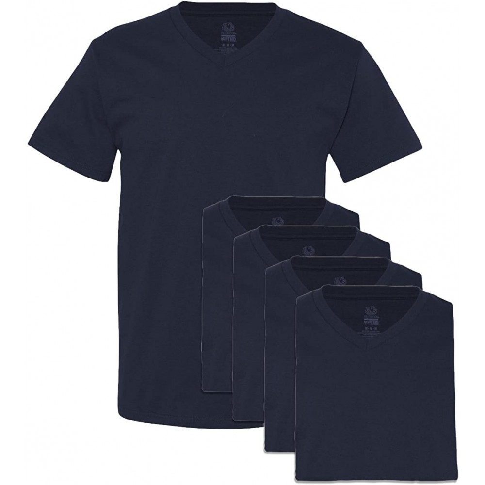 Undershirts Men's V-Neck Tee (Pack of 5) - J Navy - CA128SMYAQH