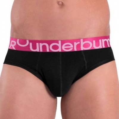 Briefs Colors Padded Cotton Briefs - Black / Pink - C41960NDRHD