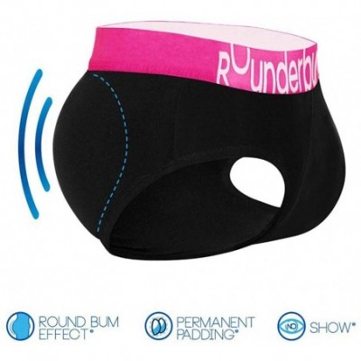 Briefs Colors Padded Cotton Briefs - Black / Pink - C41960NDRHD