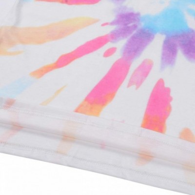 Sets Women Pajamas Set Tie Dye Print T-Shirts Top Shorts2-Piece Sleepwear Loungewear - Multicolor - CF19CSDZ84K