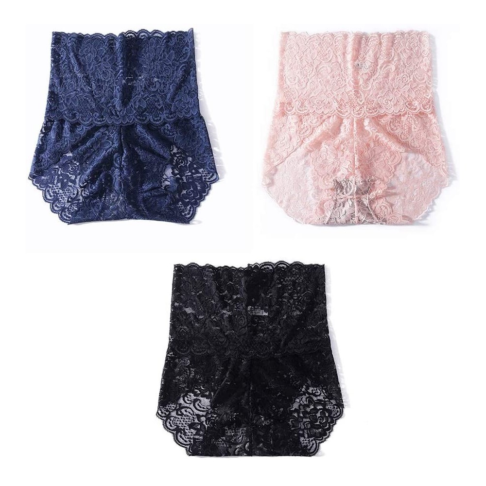 Panties Sexy Panties Briefs Women's Lace Stretch High Waist Cotton Thong-25-XL - 25 - CV190EHWTHW