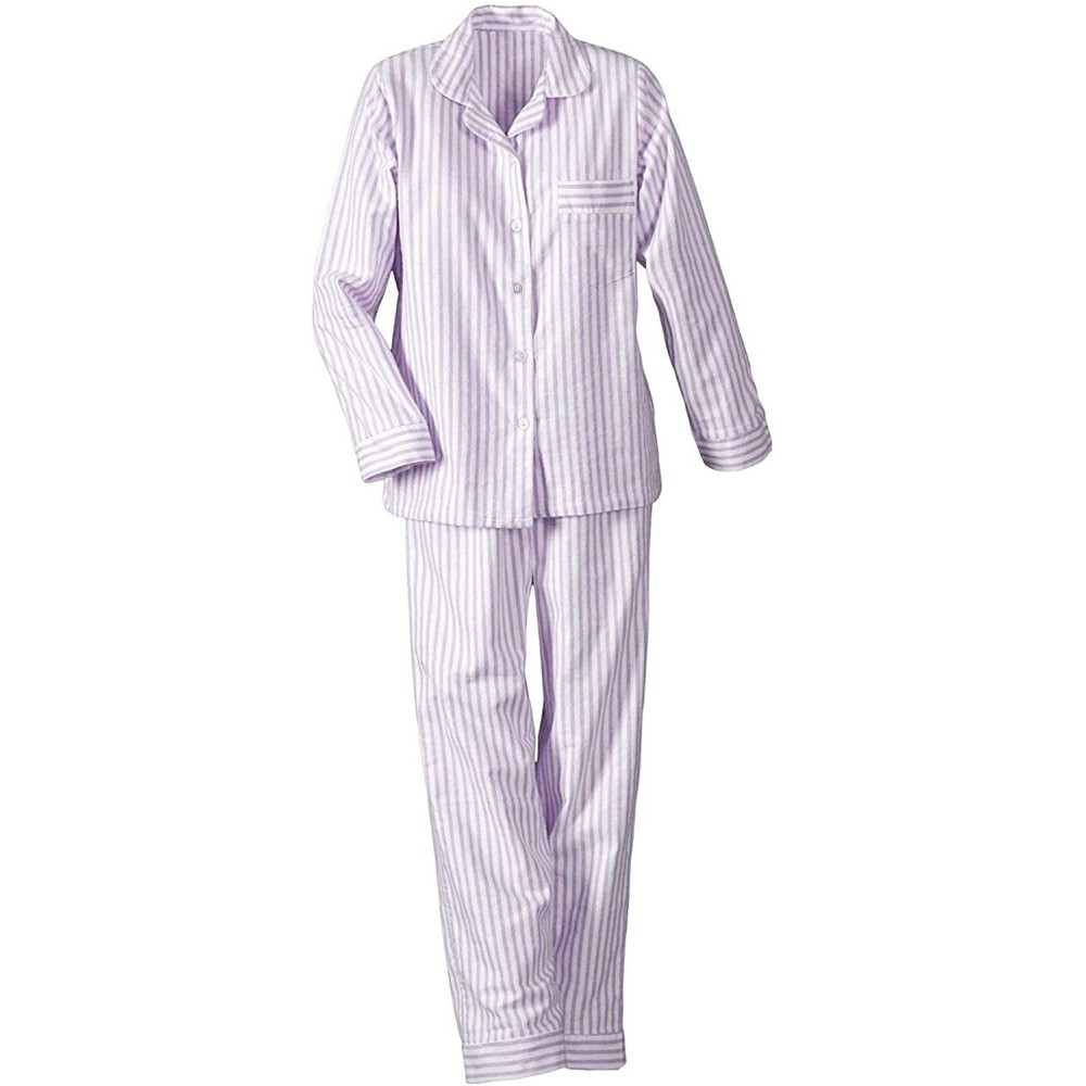 Sets Long Sleeve Woven Striped Pajamas- Lilac- Petite Small - Petites Long Sleeve - CK123UMH293