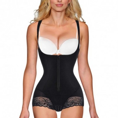 Shapewear Women Waist Trainer Bodysuit Double Slim Full Body Shapewear Breathable Smooth Corset - Black Zipper and Hook Waist...