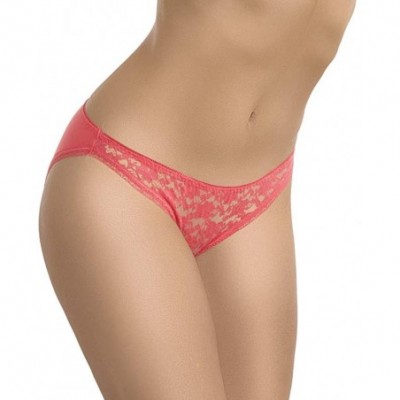 Panties Anti Odor Panty- Bikini Lace Front- (3 Pack)- Ultrasoft- Breathable- Copper-Cotton Weave- Authentic Clotho - Coral - ...