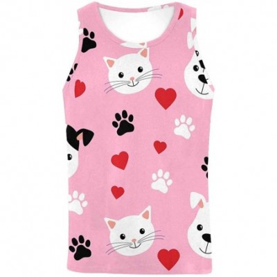 Undershirts Men's Muscle Gym Workout Training Sleeveless Tank Top Cute Dog Paw and Candy - Multi4 - CL19COD3O5D