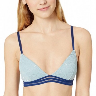 Bras Women's Lace Triangle Bralette (For A-C Cups) - Blue - C918HAXMXIO