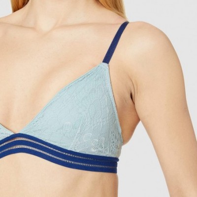 Bras Women's Lace Triangle Bralette (For A-C Cups) - Blue - C918HAXMXIO