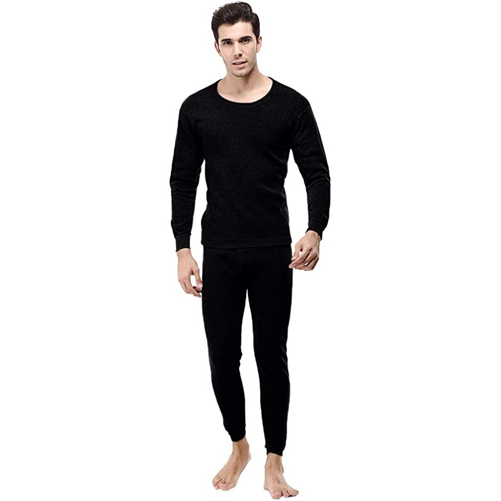 Thermal Underwear Seamless Elastic Thermal Inner Wear Thermal Underwear (Top & Bottom) for Man - Black_4 - CZ192ZA889I