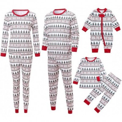 Sleep Sets Stripe Unisex Long Sleeve Christmas Family Matching Set Homewear - Baby - CU18YKSXYKH