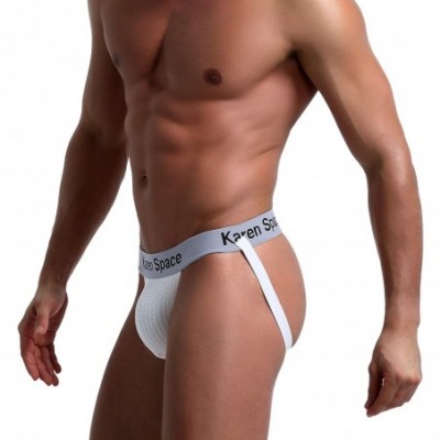 G-Strings & Thongs Men's Sexy Jockstrap Underwear Athletic Supporter Jock Strap for Gym Bike Baseball MMA - A7-white - CJ18Y5...