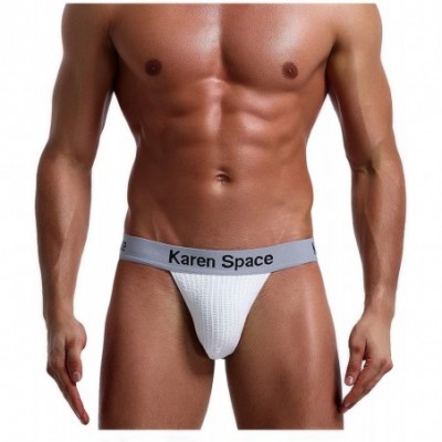 G-Strings & Thongs Men's Sexy Jockstrap Underwear Athletic Supporter Jock Strap for Gym Bike Baseball MMA - A7-white - CJ18Y5...