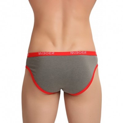 Briefs Men's Underwear Sweat-Absorbent Breathable Cotton Briefs Sexy Panties - Grey - CT18DW0I25X