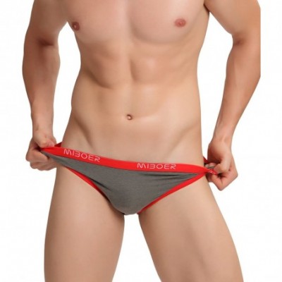 Briefs Men's Underwear Sweat-Absorbent Breathable Cotton Briefs Sexy Panties - Grey - CT18DW0I25X