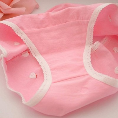 Panties Ladies Girls Sweet Strawberry Underwear Briefs with Lace Trim Cute Soft Panties - Pink - CS18KL7RTO5