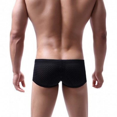 Boxers Men's Mini Boxers Underwear Swimsuit Sexy Bulge Supporters Mesh Breathable Bikinis Swimwear Low Rise Undershorts - Zco...