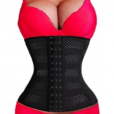 Shapewear Waist Trainer Corset for Weight Loss Tummy Control Body Shaper Breathable Waist Cincher Shapewear - Black - CH17AZH...