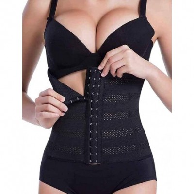 Shapewear Waist Trainer Corset for Weight Loss Tummy Control Body Shaper Breathable Waist Cincher Shapewear - Black - CH17AZH...