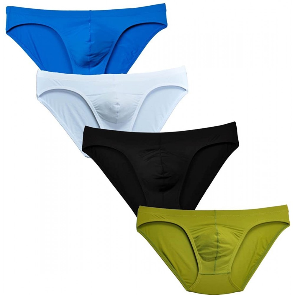 Briefs 4PCS-Pack Men's Pouch Elastic Brief Underwear Bottom Briefs - 4 - CR125IB559D