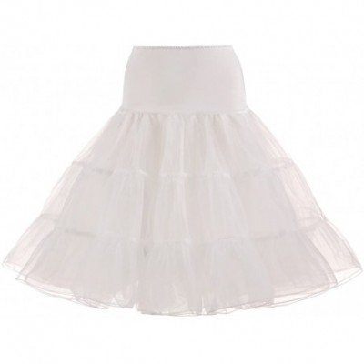 Slips Women's Vintage 50s Rockabilly Petticoat 27" Length Tutu Underskirt - Ivory - CO193OT6SQM