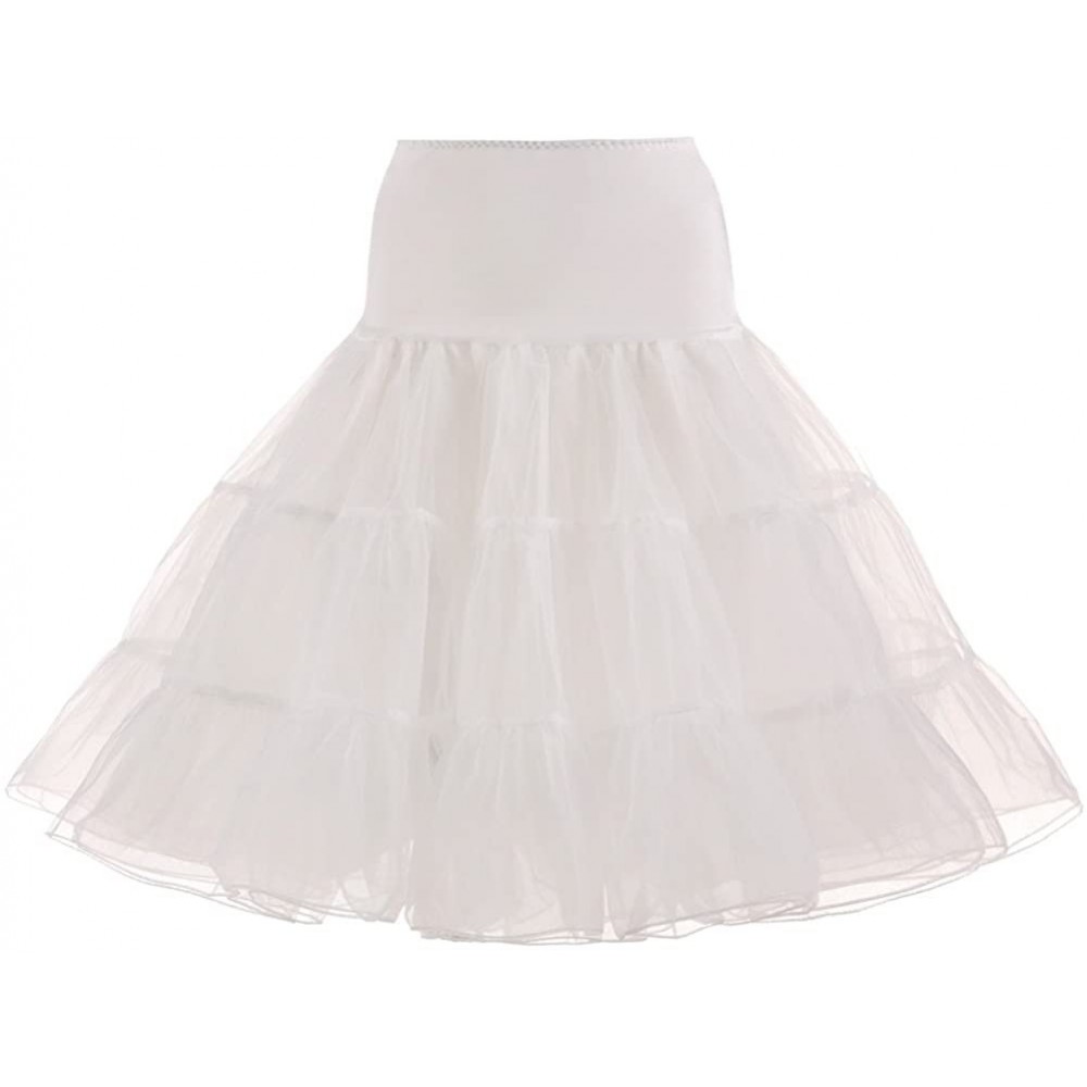 Slips Women's Vintage 50s Rockabilly Petticoat 27" Length Tutu Underskirt - Ivory - CO193OT6SQM