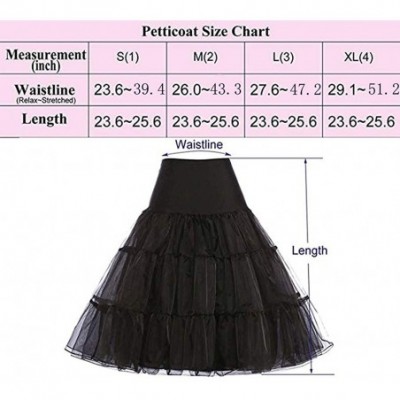 Slips Women's Vintage 50s Rockabilly Petticoat 27" Length Tutu Underskirt - Ivory - CO193OT6SQM