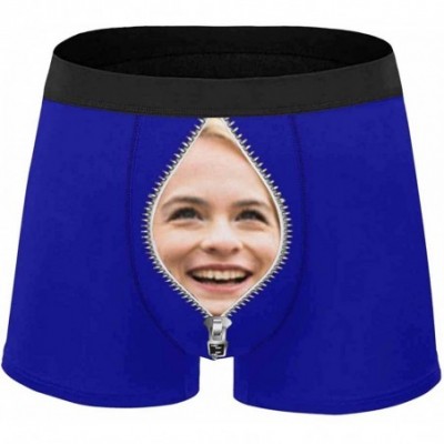 Boxer Briefs Custom Men's Funny Face Boxer Shorts Men's Custom Face Boxers Briefs Open Zipper on Black - Type4 - CO19D5SENHL