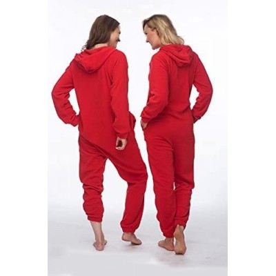 Sets Monogrammed Adult Unisex Fleece Christmas Lounger - Red Onesie - C412OCF5BVZ