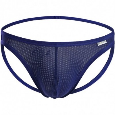 G-Strings & Thongs Men's Underwear Jockstrap G-String Briefs Pouch Thong - Dark Blue - C3187U94Z8W