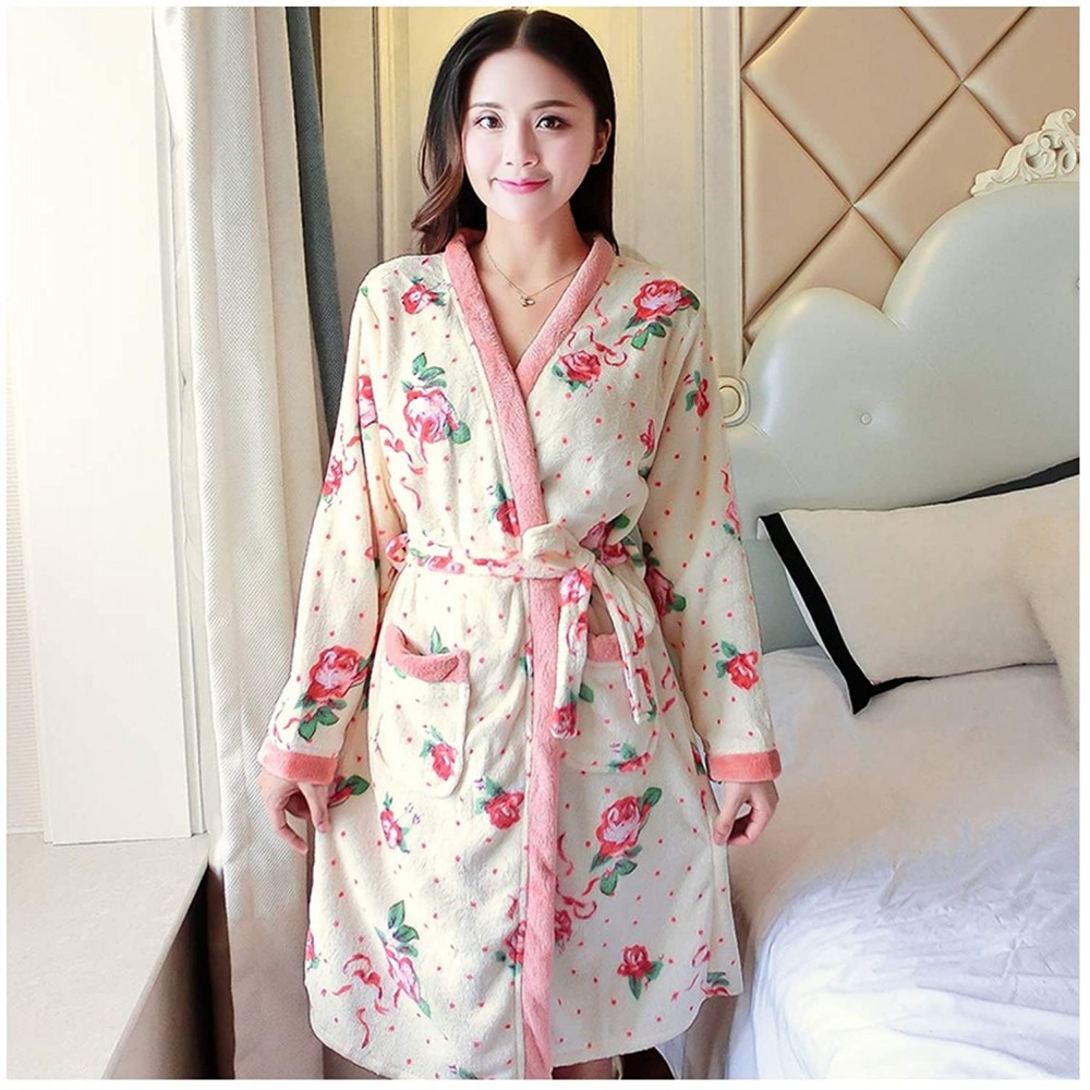 Robes Thicken Nightgowns Winter Bathrobe Women Pajamas Bath Flannel Warm Robe Sleepwear Womens Robes Coral Velvet R Q 812 2 -...