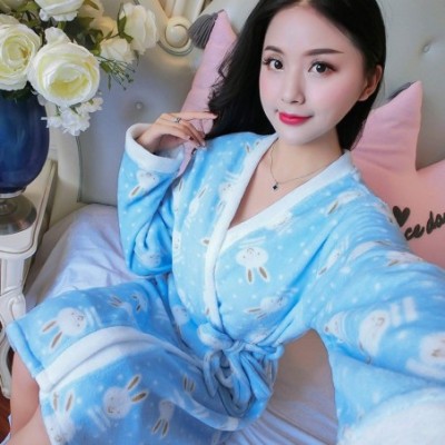 Robes Thicken Nightgowns Winter Bathrobe Women Pajamas Bath Flannel Warm Robe Sleepwear Womens Robes Coral Velvet R Q 812 2 -...