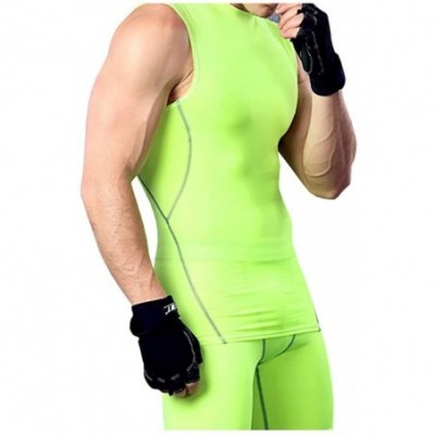 Shapewear Men Compression Body Shaper Vest Weight Loss Corset Slim Tank Top Breathable Waist Trainer Workout - Green - C519E4...