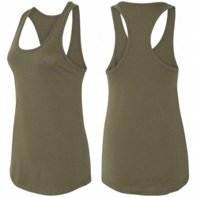 Tops Ladies Sleep Disorder Called Reading Racerback - Military Green - CW18YURUR7T