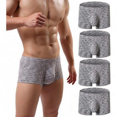 Boxers Men's Underwear Boxer Briefs Breathable Bulge Pouch Underpants Low Rise Elastic - A54gray - CI18NHS4X92