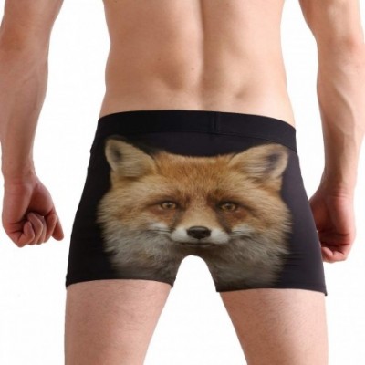 Boxer Briefs Fox Mens Boxer Briefs Underwear Breathable Stretch Boxer Trunk with Pouch - Black - CP18MH4IOW6