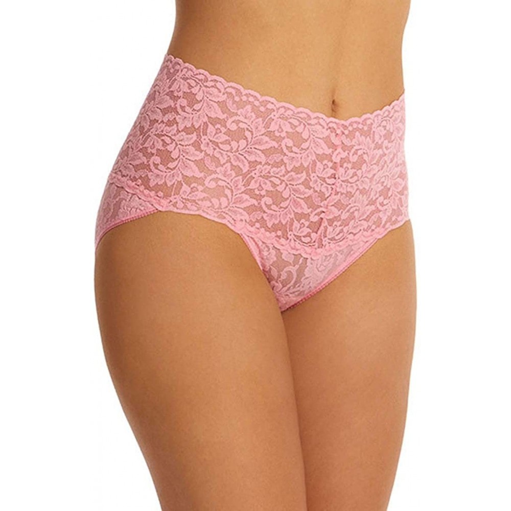 Panties Plus Signature Lace French Brief - Pink Lady - CW18ZR50WSQ