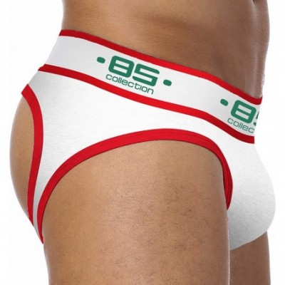 G-Strings & Thongs Mens Sports Comfortable Low Rise Bikini Briefs Underwear Low Waist - Wht+blu+gry - C6192DSRMCO