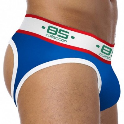 G-Strings & Thongs Mens Sports Comfortable Low Rise Bikini Briefs Underwear Low Waist - Wht+blu+gry - C6192DSRMCO