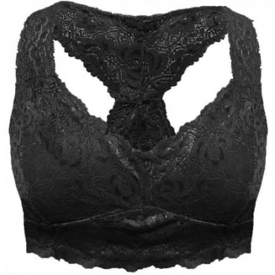 Camisoles & Tanks New Women Plus Size Vest Crop Wire Free Bra Lingerie Sexy V-Neck Underwear S-3XL - Black - CB199UUW2G0