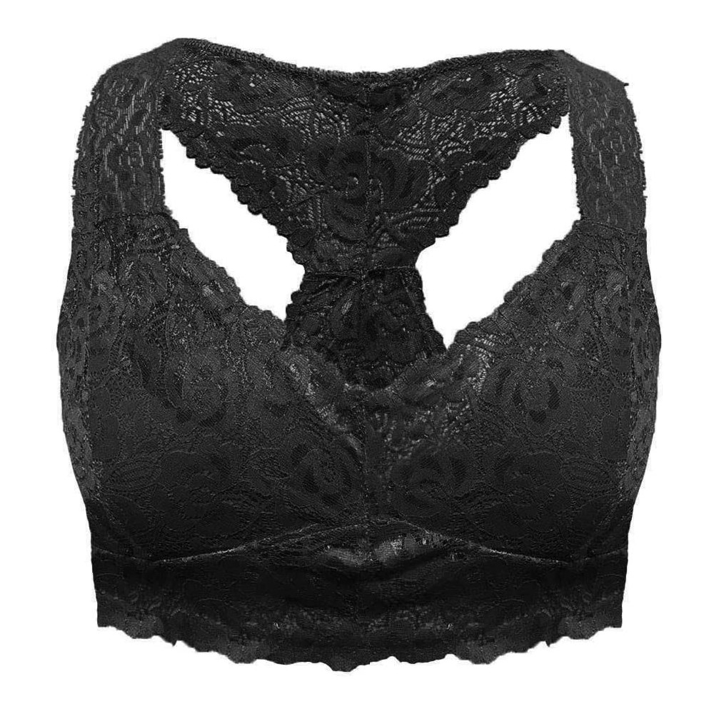 Camisoles & Tanks New Women Plus Size Vest Crop Wire Free Bra Lingerie Sexy V-Neck Underwear S-3XL - Black - CB199UUW2G0