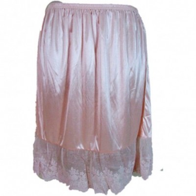 Slips Women's Lace Half Tulle Slip Extender - Blush Pink - CE12JUQV4ZV