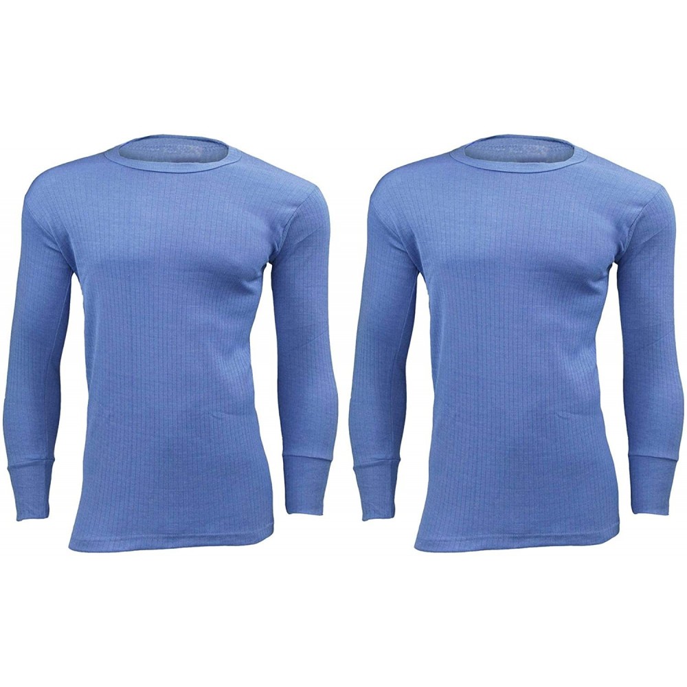 Thermal Underwear Mens Thermal Underwear Baselayer Long Sleeves Winter Workout Shirt Top S-2XL Pack of 2 & 3 - Pack Fo 2 Blue...